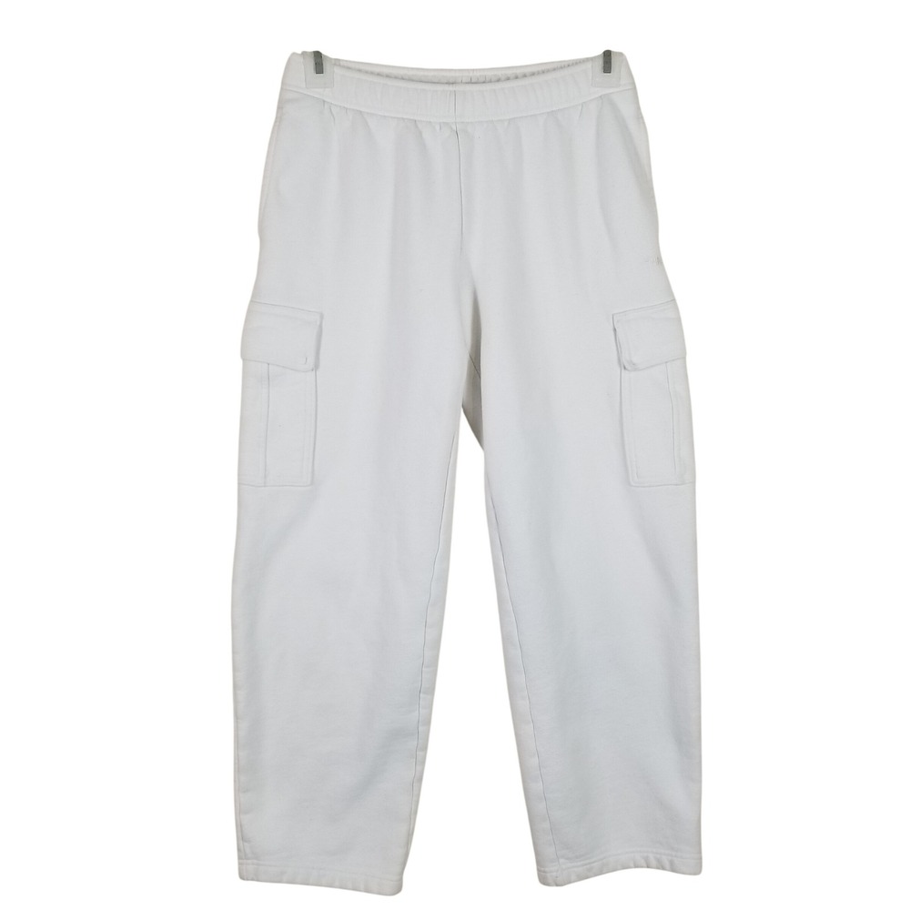 TNA Sweatfleece Cozy‎ Fleece Mega Fit Cargo Sweatpants White Small 91985
